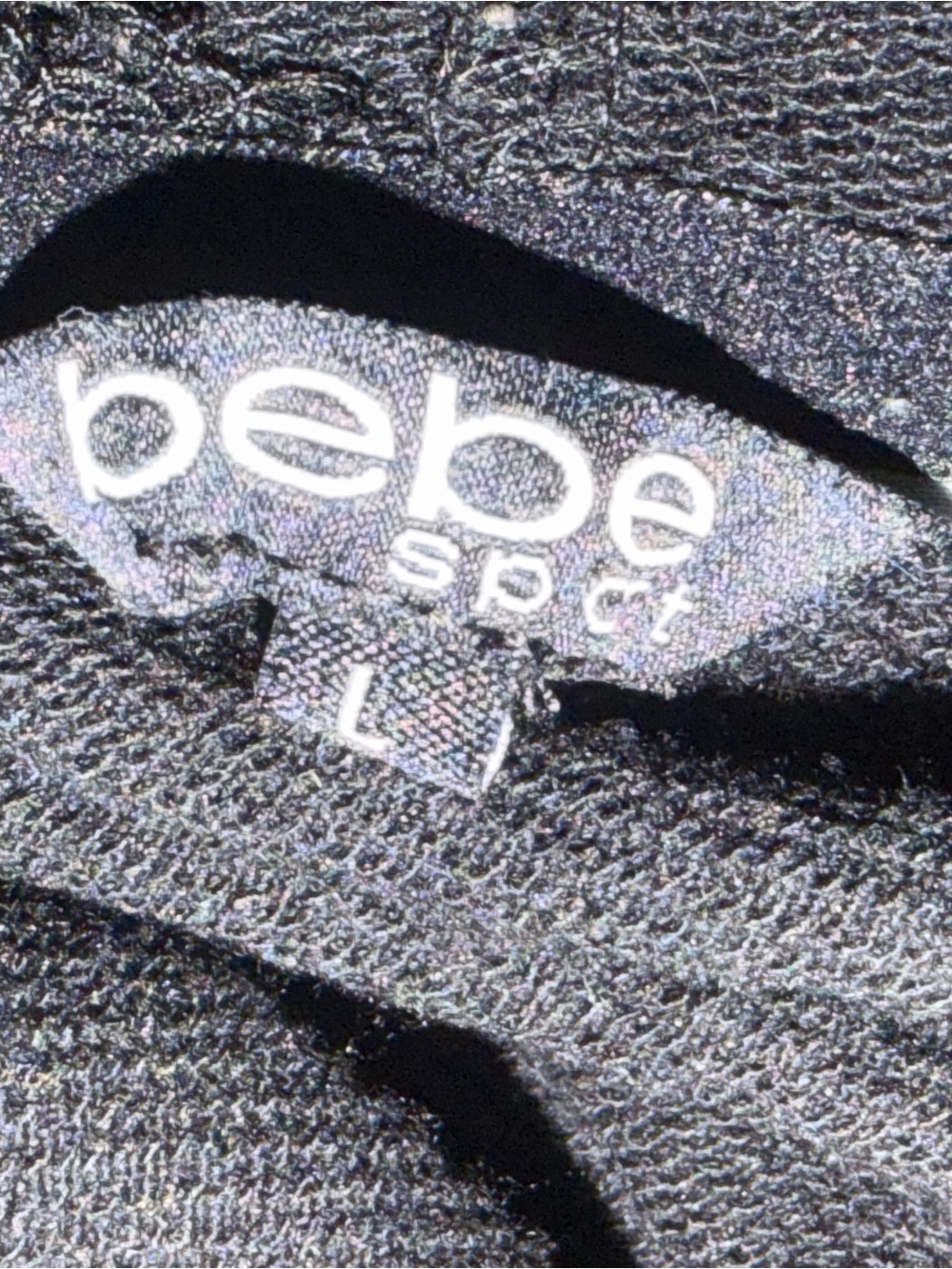 Bebe Sport Black Multicolor Logo Full Zip Hoodie Women’s Large Y2K - Picture 3 of 8